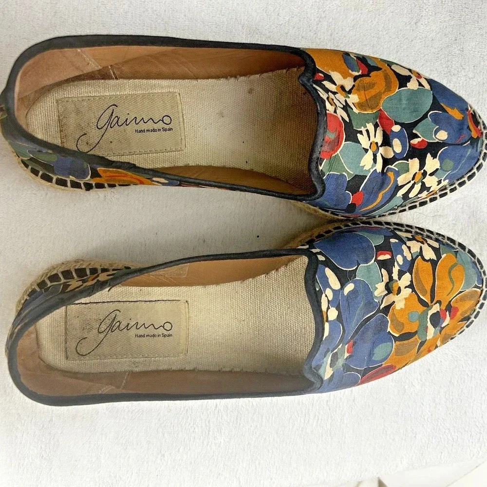 Gaimo Womens Espadrilles Shoes Vibrant Blue Multicolored Floral Size EU 40/ 9.5